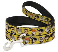 Crunchyroll Haikyu Chibi Laisse pour animal domestique Jaune 1,8 m de long 2,5 cm de large