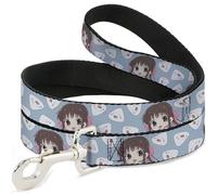 Crunchyroll Laisse pour Animal Domestique, Panier à Fruits Chibi Tohru Honda et Boule de Riz Bleu Clair 1,2 m de Long 3,8 cm de Large