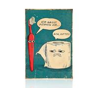 Crunier Panneau mural en toile pour salle de bain avec texte humoristique | « I Hate My Job Oh Please » Panneau humoristique pour Décoration Murale Toilettes WC Cadeau - 40 x 60 cm - Cadre non inclus