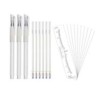 Crunier Règle à sourcils,Pochoir à Sourcils,Réutilisable,Auto-Adhésif | 10 Règles de Dessin pour les Sourcils+3 Marqueurs pour La Peau Avec 6 Recharges,Autocollants Pour Sourcils pour Débutants