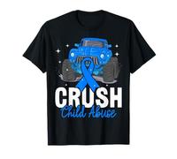 Crush Child Abuse Funny Monster Truck Kids Maltraitance Prevention T-Shirt