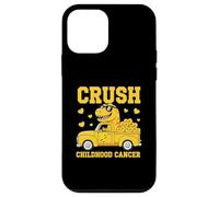 Crush Childhood Cancer Awareness Ruban de Soutien Jaune Dinosaure Coque pour iPhone 12 Mini
