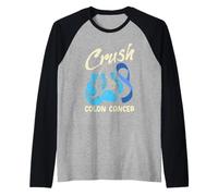 Crush Colon Colorectal Cancer Soutien Tee Manche Raglan