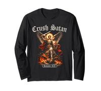 Crush Satan Saint Michel Romans Verse de la Bible Archange Ange Manche Longue