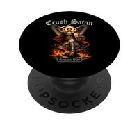 Crush Satan Saint Michel Romans Verse de la Bible Archange Ange PopSockets PopGrip Adhésif