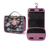 Crushing Through Brick Wall - Trousse de toilette de voyage pour femme - Organisateur de maquillage à suspendre avec crochet pour shampooing