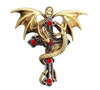 Crux Dragana pour une protection renforcée - Collection Carpe Noctum de l'artiste Anne Stokes - saisir le pendentif de nuit - avec boîte-cadeau