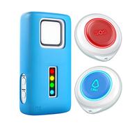 CruxCare C1 Bouton d'Appel sans Fil pour Personne Âgée | Téléavertisseur, Système Appel d'Urgence d'Alerte à Domicile, 1 Récepteur et 2 Émetteurs SOS