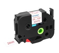 Cruxer 1 lot de remplacement pour P-Touch TZe-252 TZ252 TZe252 TZe252 24 mm texte rouge sur ruban blanc compatible avec ptouch PT-D600 D600VP P700 P750W P900W P950NW PTP710BT PT-9600 PT-H500LI