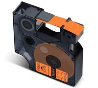 Cruxer 1 ruban d'étiquettes en vinyle compatible avec Dymo IND A18435 S0718490, noir sur orange, 12 mm x 5,5 m, remplacement pour Dymo Rhino 1000 4200 6000 LabelWriter 450 Duo ILP 219 3M PL150 3M