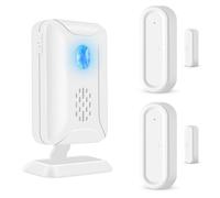 Cruxer Carillon de Porte, Alarme sans Fil Contact de Porte Ouverte pour Entreprise/Magasin/Maison/Bureau à l'entrée, portée de 600 Pieds, 36 carillons, 4 volumes réglables (2 capteurs et 1 récepteur)