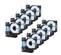 Cruxer Lot de 10 ruban compatibles Dymo D1 45014 Bleu sur Blanc 12 mm | 7 m S0720540 Ruban d'étiquettes compatible avec Dymo Label Manager 160 210D 260P 280 360D 420P Label Point Label Writer