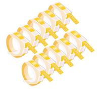 Cruxer Lot de 10 rubans de gaufrage compatibles avec Dymo Omega - 9 mm x 3 m - Étiquettes en vinyle blanches sur jaune pour étiqueteuses Dymo Omega Junior