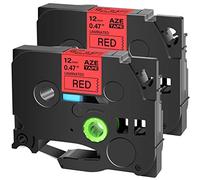 Cruxer Lot de 2 rubans d'étiquetage compatibles avec Brother TZE431 TZ431 - 12 mm - Texte noir sur rouge - Remplacement pour P-Touch Cube PTE550 PTP750 PTD210 PTD450 PTH110 PTD400AD PT710BT