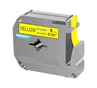 Cruxer Lot de 20 rubans adhésifs de rechange pour imprimante d'étiquettes P Touch M-K621 MK621 M621 Noir sur jaune 9 mm 0,35 3/8 M Pour Ptouch PT-M95 PT-80 PT-90 PT-70 PT-55 PT-65 PT-85 PT-45 PT-70BM