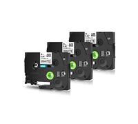 Cruxer Lot de 3 rubans d'étiquettes de rechange pour Brother P Touch TZe-FX221 TZeFX221 TZ-FX221 TZ-FX221 - Câble d'identification flexible noir sur blanc - 9 mm - Pour étiqueteuse Ptouch PT-D450