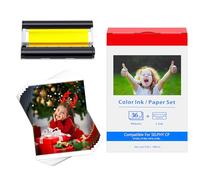 Cruxer Lot de 36 feuilles de papier photo compatible avec Canon Selphy CP1300 CP1500 KP-36in KP-36 3115B001(AA) 10 x 15 mm pour Cannon Selphy CP CP910 CP780 CP760 CP1000 CP1200 Cartouche d'encre