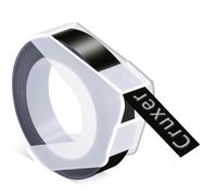 Cruxer Lot de 40 S0898130 Blanc sur Noir 9mm pour Dymo Ruban de Gaufrage | 3 m Rubans d'étiquettes de remplacement de ruban de gaufrage pour 0898130 A520109 Compatibles avec DYMO Omega, DYMO Junior
