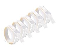 Cruxer Lot de 5 rubans de gaufrage de rechange pour Dymo Omega - 9 mm x 3 m - Blanc sur étiquettes en vinyle transparent pour étiqueteuses Dymo Omega Junior