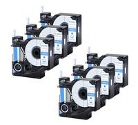 Cruxer Lot de 6 ruban compatibles Dymo D1 45014 Bleu sur Blanc 12 mm | 7 m S0720540 Ruban d'étiquettes compatible avec Dymo Label Manager 160 210D 260P 280 360D 420P Label Point Label Writer
