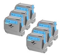 Cruxer Lot de 6 rubans de rechange P Touch M M-K531 MK531 M531 M-K531s Noir sur Bleu 12 mm 0,47 1/2 pour imprimante d'étiquettes Ptouch PT-M95 PT-80 PT-90 PT-70 PT-65 PT-85 PT-45 PT-70BM
