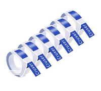Cruxer Lot de 6 S0898140 Blanc sur Bleu 9mm pour Dymo Ruban de Gaufrage | 3 m Rubans d'étiquettes de remplacement de ruban de gaufrage pour 0898140 A520106 Compatibles avec DYMO Omega, DYMO Junior