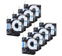 Cruxer Lot de 8 ruban compatibles Dymo D1 45014 Bleu sur Blanc 12 mm | 7 m S0720540 Ruban d'étiquettes compatible avec Dymo Label Manager 160 210D 260P 280 360D 420P Label Point Label Writer