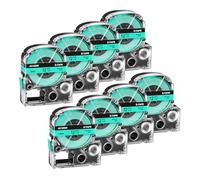 Cruxer Lot de 8 Rubans d'étiquettes Laminés SC12GW LK-4GBP AC12GW Noir sur Vert 12 mm x 8 m Compatible avec Les étiqueteuse Epson LW-1000P LW-700 LW-300L LW-300 LW-400 LW-500 LW-600P LW-900P