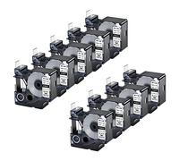 Cruxer Lot de 9 tubes thermorétractables de rechange pour étiqueteuse Rhino A18057 18057 19 mm Noir sur blanc pour étiqueteuse Rhino 4200 Rhino 5000 Rhino 5200 Rhino 6000