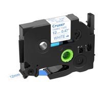 Cruxer Ruban adhésif de rechange pour Brother Tze-FA3 bleu sur blanc pour étiquette de vêtements Brother Ptouch PT-H110 PT-P300BT PT-H107B PT-D210VP, 12 mm x 3 m, 1 paquet