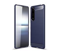 Cruzerlite Coque pour Sony Xperia 5 III - Texture fibre de carbone, absorption des chocs, matériau TPU, design fin (bleu)
