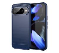 Cruzerlite Coque de protection pour Google Pixel 10 Pro, texture en fibre de carbone, anti-rayures, absorption des chocs, bleu