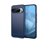 Cruzerlite Coque de protection pour Google Pixel 9, pour Google Pixel 9 Pro, texture en fibre de carbone, anti-rayures, absorption des chocs, bleu