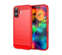 Cruzerlite Coque de Protection pour iPhone 17, Texture en Fibre de Carbone, Anti-Rayures, Absorption des Chocs, Rouge