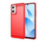 Cruzerlite Coque de protection pour Moto G06, texture en fibre de carbone, anti-rayures, absorption des chocs, rouge