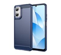 Cruzerlite Coque de protection pour Moto G06, texture en fibre de carbone, anti-rayures, absorption des chocs, bleu