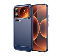 Cruzerlite Coque de protection pour Xiaomi 17 Pro, texture en fibre de carbone, anti-rayures, absorption des chocs, bleu, Xiaomi 17 Pro