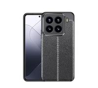 CruzerLite Coque fabriquée pour Xiaomi 15, coque texturée en fibre de carbone, anti-rayures et absorption des chocs (2024) (cuir noir)