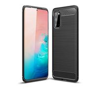 Cruzerlite Coque Galaxy S20, Coque pour Samsung Galaxy S20, Carbon Fiber Texture Design Cover Anti-Scratch Shock Absorption Case pour Samsung Galaxy S20 (Black)