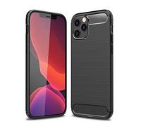 Cruzerlite Coque iPhone 12, Coque iPhone 12 Pro, Carbon Fiber Cover Anti-Scratch Shock Absorption Case for iPhone 12/ iPhone 12 Pro (Black)