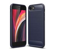 Cruzerlite Coque iPhone SE, Coque iPhone SE [2nd], Carbon Fiber Texture Design Cover Anti-Scratch Shock Absorption Case for Coque iPhone 7/8 iPhone SE 2020 (Blue)