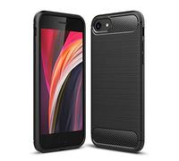 Cruzerlite Coque iPhone SE, Coque iPhone SE [2nd], Carbon Fiber Texture Design Cover Anti-Scratch Shock Absorption Case for Coque iPhone 7/8 iPhone SE 2020 (Black)
