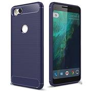 Cruzerlite Coque Pixel 2, Carbon Fiber Shock Absorption Slim Cover for Google Pixel 2 (2017) (Blue)