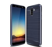 Cruzerlite Coque pour Galaxy A6 Plus 2018, Coque Galaxy A6+, Carbon Fiber Shock Absorption Slim Case pour Samsung Galaxy A6 Plus 2018 (Blue)