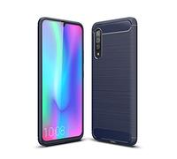 Cruzerlite Coque pour Galaxy A90 5G, Carbon Fiber Texture Design Cover Anti-Scratch Shock Absorption Case pour Samsung Galaxy A90 5G (Blue)