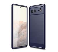 CruzerLite Coque pour Google Pixel 6 (2021) - Texture en fibre de carbone - Absorption des chocs - Bleu