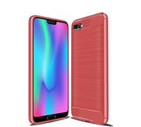 Cruzerlite Coque pour Huawei Honor 10, Carbon Fiber Shock Absorption Slim Case pour Huawei Honor 10 (Red)