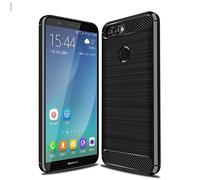 Cruzerlite Coque pour Huawei P Smart Coque, Carbon Fiber Shock Absorption Slim Case pour Huawei P Smart (Black)