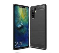 Cruzerlite Coque pour Huawei P30 Pro, Carbon Fiber Shock Absorption Slim TPU Cover pour Huawei P30 Pro (Black)