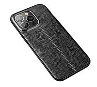 Cruzerlite Coque pour iPhone 14 Pro, Carbon Fiber Texture Design Cover Anti-Scratch Shock Absorption Case pour iPhone 14 Pro (Leather Black)